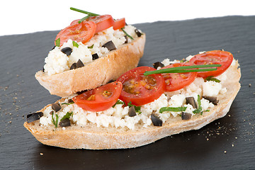 Image showing Bread with cottage