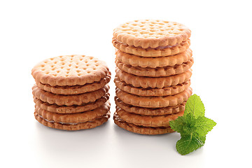 Image showing Sandwich biscuits with vanilla filling