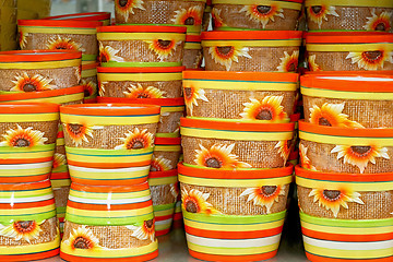 Image showing Sunflower pots