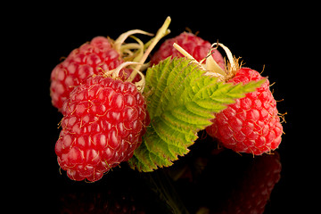 Image showing Fresh raspberries