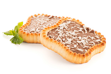 Image showing Chocolate and coconut tartlets