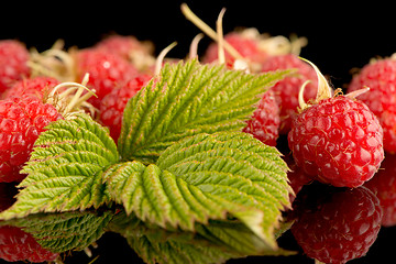 Image showing Fresh raspberries