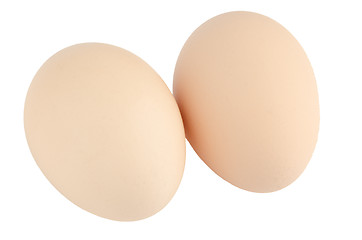 Image showing Two eggs on white 