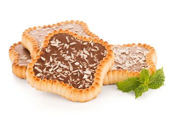 Image showing Chocolate and coconut tartlets