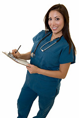 Image showing Friendly nurse with chart