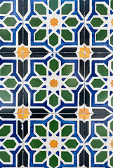 Image showing Traditional Portuguese glazed tiles