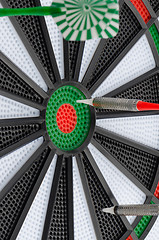 Image showing Dart board with darts