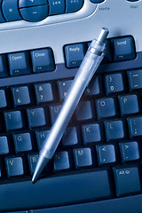 Image showing Pen on Keyboard
