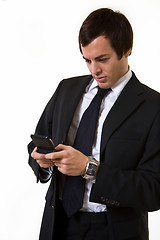 Image showing Business man texting