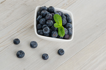 Image showing Blueberries in small bowl