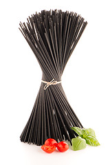 Image showing Bunch of black spaghetti