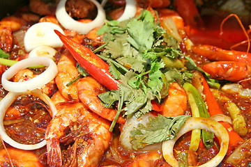 Image showing Spicy prawns