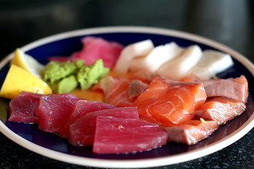 Image showing Plate of sashimi