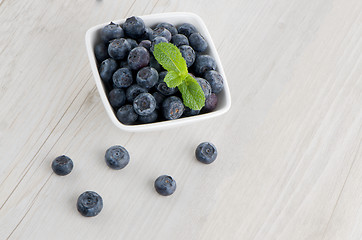 Image showing Blueberries in small bowl