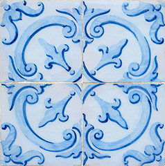 Image showing Traditional Portuguese glazed tiles