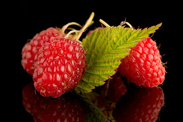 Image showing Fresh raspberries