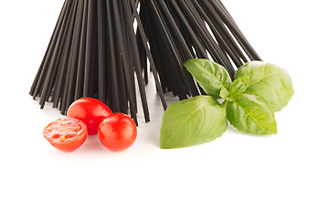 Image showing Bunch of black spaghetti
