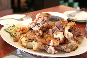 Image showing Fried pork knuckles