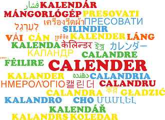 Image showing Calender multilanguage wordcloud background concept