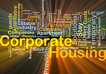 Image showing Corporate housing background concept glowing