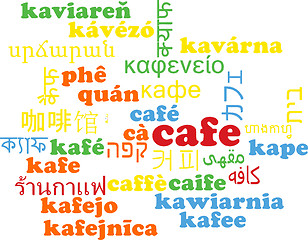 Image showing Café multilanguage wordcloud background concept