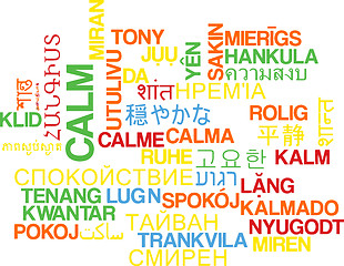Image showing Calm multilanguage wordcloud background concept