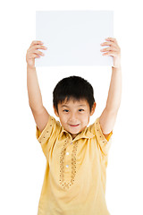 Image showing Asian Chinese Children Holding blank white board.