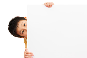 Image showing Asian Chinese Children Holding blank white board.