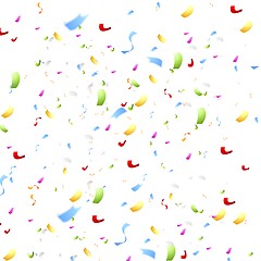 Image showing Bright shiny confetti on white background