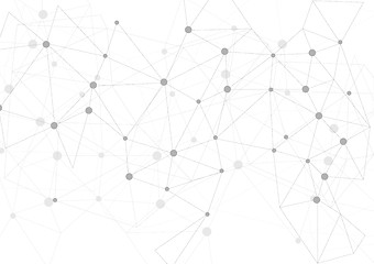 Image showing Light grey polygonal communication background