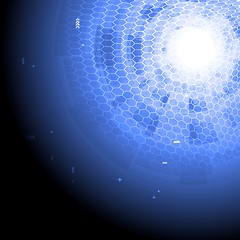 Image showing Blue technology background with hexagon texture