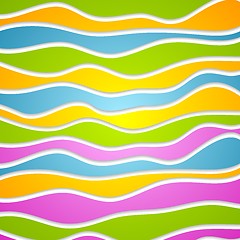 Image showing Abstract colorful waves. Vector design template