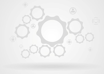 Image showing Abstract background with gears and icons. Technology vector design