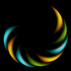 Image showing Colorful iridescent round logo on black background