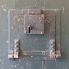 Image showing Very old prison door