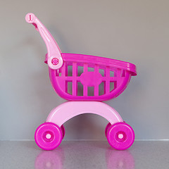 Image showing Pink shopping cart 