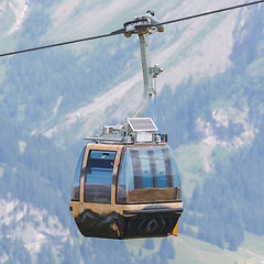 Image showing Ski lift cable booth or car