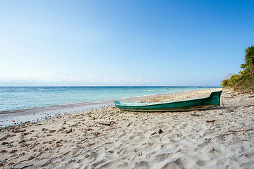 Image showing dream beach with boat, Bali Indonesia, Nusa Penida island