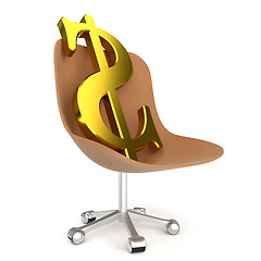 Image showing Dollar symbol in office chair
