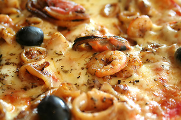 Image showing Seafood pizza