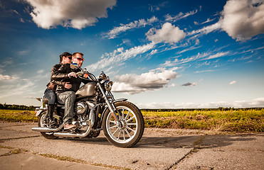 Image showing Bikers on the road