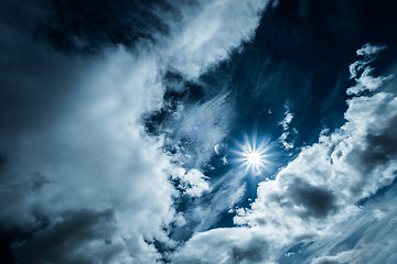 Image showing sky with clouds and sun