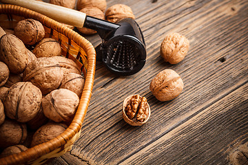 Image showing Basket of walnuts 