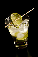 Image showing Vodka with lime and ice