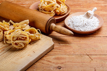 Image showing Pasta and rolling-pin