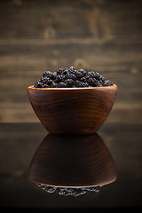 Image showing Bowl of blackberries