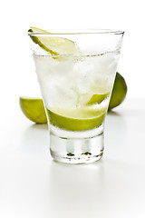 Image showing Vodka with lime and ice 