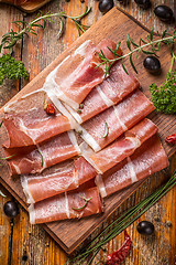 Image showing Slices of prosciutto