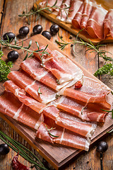 Image showing Sliced prosciutto