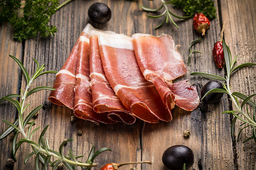 Image showing Slices of ham